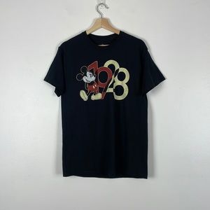 Disney black short sleeve Mickey Mouse 1928 unisex pullover Tee shirt Size M
